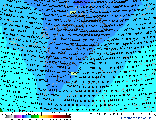 Z500/Rain (+SLP)/Z850 ECMWF ��� 08.05.2024 18 UTC