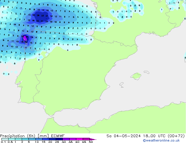 Precipitação (6h) ECMWF Sáb 04.05.2024 00 UTC