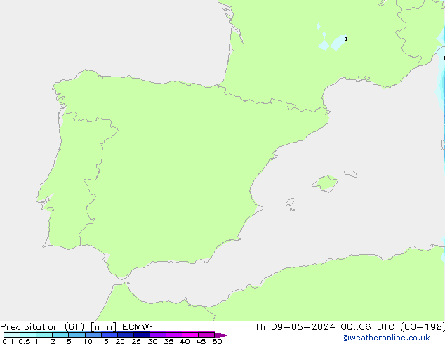 Précipitation (6h) ECMWF jeu 09.05.2024 06 UTC