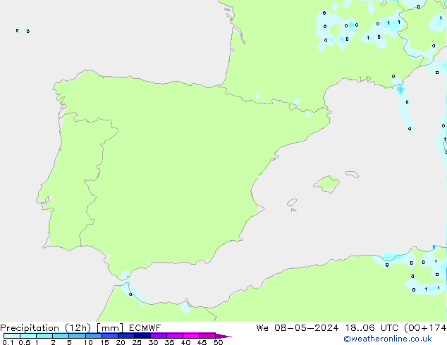 opad (12h) ECMWF śro. 08.05.2024 06 UTC