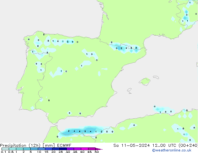 Yağış (12h) ECMWF Cts 11.05.2024 00 UTC