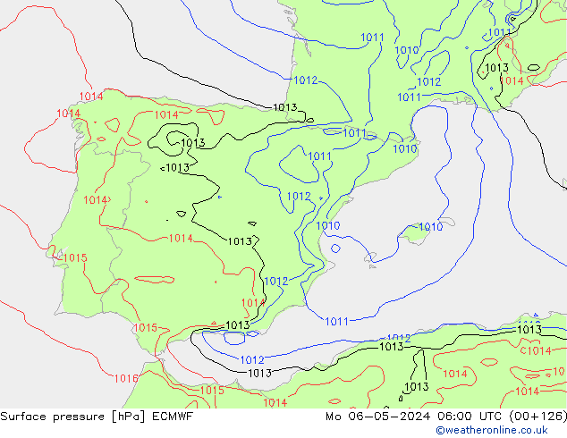 приземное давление ECMWF пн 06.05.2024 06 UTC