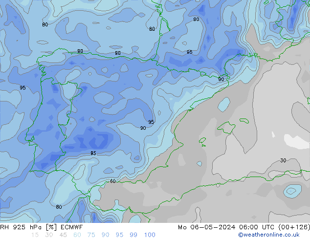 RH 925 hPa ECMWF Po 06.05.2024 06 UTC