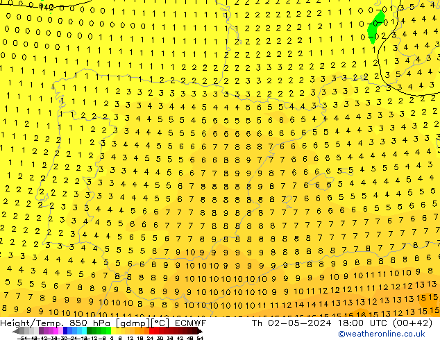 Z500/Rain (+SLP)/Z850 ECMWF Qui 02.05.2024 18 UTC