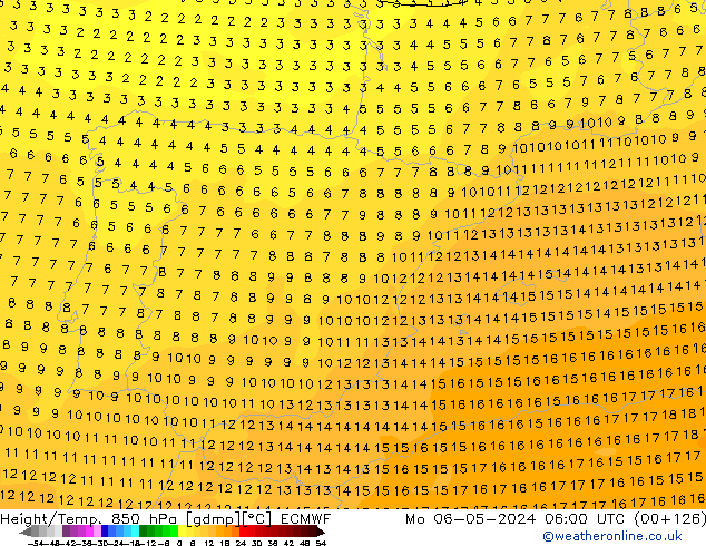 Z500/Rain (+SLP)/Z850 ECMWF пн 06.05.2024 06 UTC