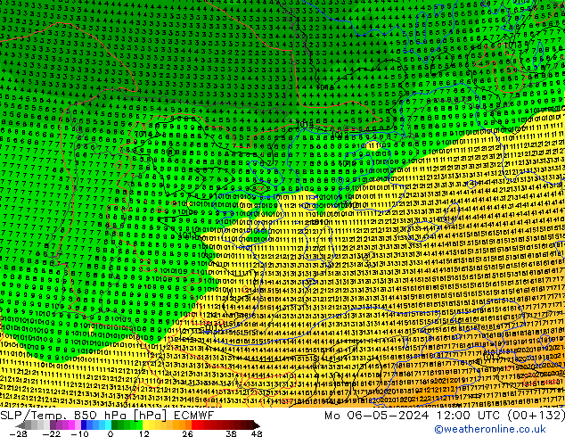 SLP/Temp. 850 hPa ECMWF lun 06.05.2024 12 UTC