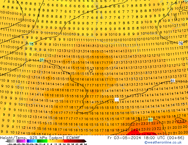 Height/Temp. 925 hPa ECMWF pt. 03.05.2024 18 UTC