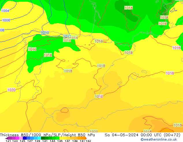 Thck 850-1000 hPa ECMWF Sáb 04.05.2024 00 UTC