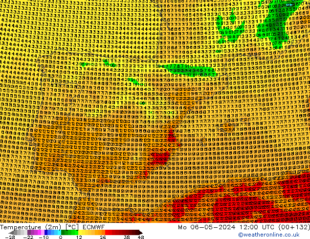 Temperatura (2m) ECMWF lun 06.05.2024 12 UTC