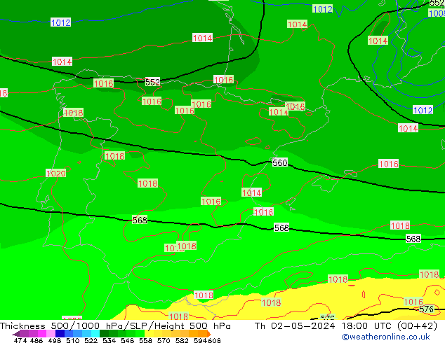 Thck 500-1000гПа ECMWF чт 02.05.2024 18 UTC