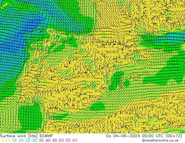 Vento 10 m ECMWF Sáb 04.05.2024 00 UTC