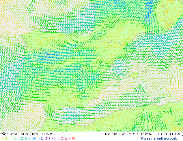 Vent 850 hPa ECMWF lun 06.05.2024 00 UTC