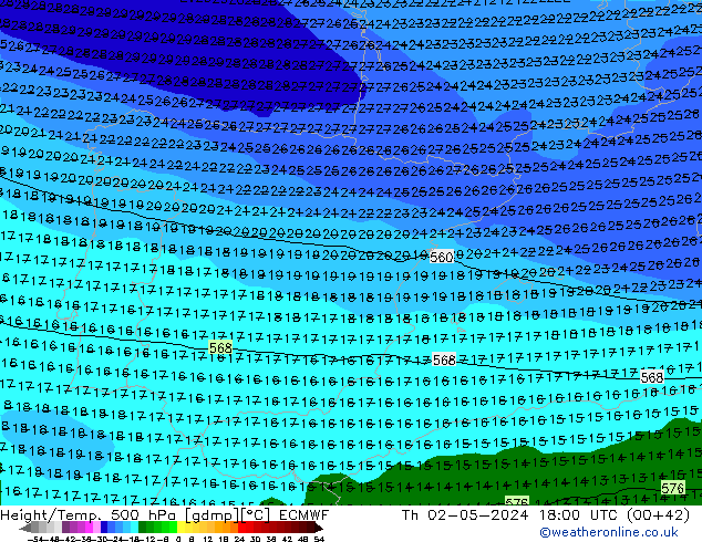 Z500/Rain (+SLP)/Z850 ECMWF Qui 02.05.2024 18 UTC