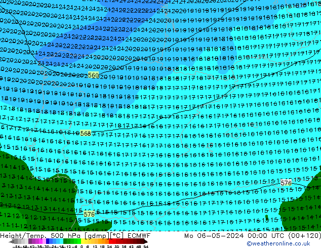 Z500/Rain (+SLP)/Z850 ECMWF ��� 06.05.2024 00 UTC