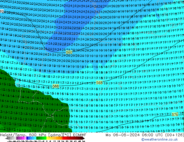 Height/Temp. 500 hPa ECMWF  06.05.2024 06 UTC