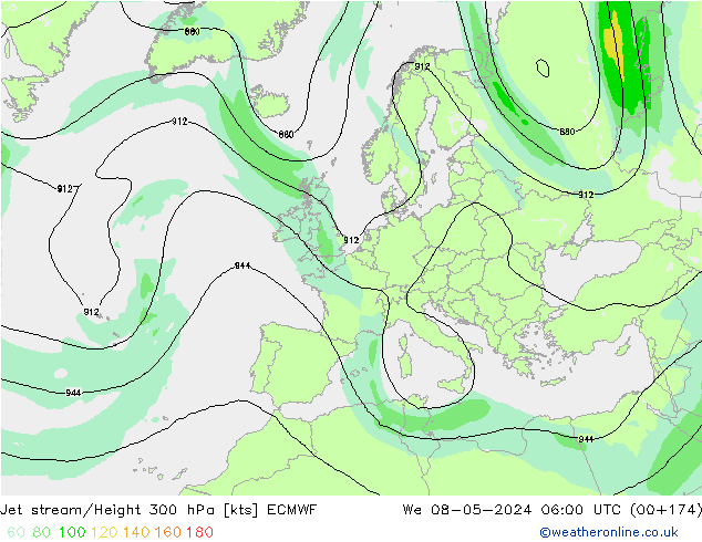 Polarjet ECMWF Mi 08.05.2024 06 UTC