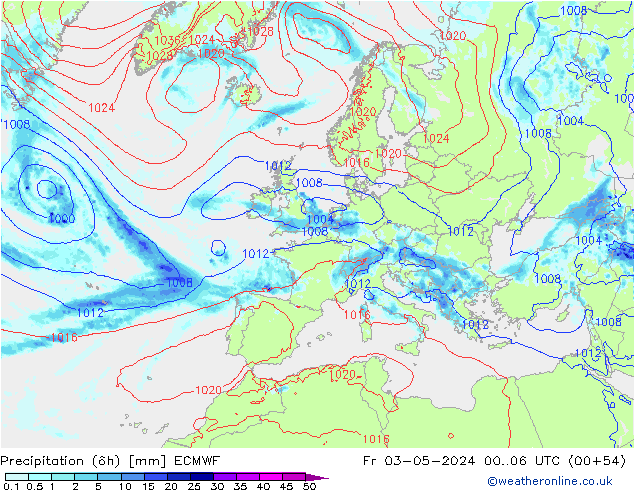 opad (6h) ECMWF pt. 03.05.2024 06 UTC