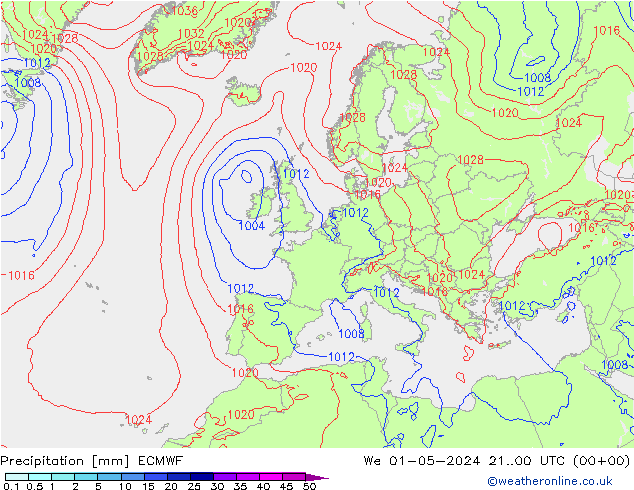 Precipitación ECMWF mié 01.05.2024 00 UTC