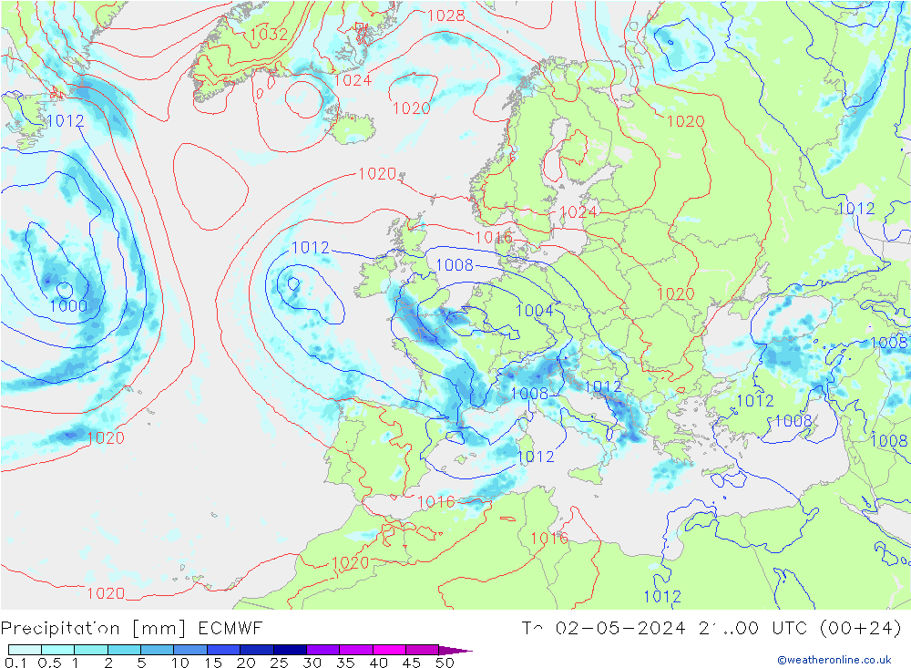 Niederschlag ECMWF Do 02.05.2024 00 UTC