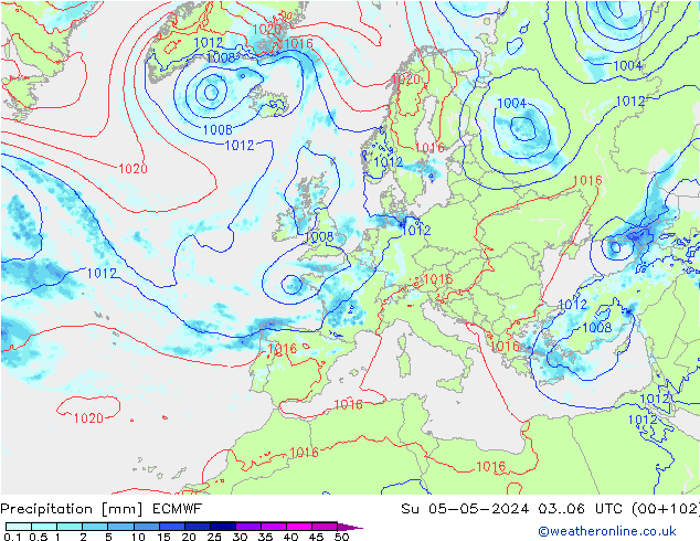 Niederschlag ECMWF So 05.05.2024 06 UTC