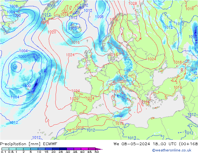 осадки ECMWF ср 08.05.2024 00 UTC