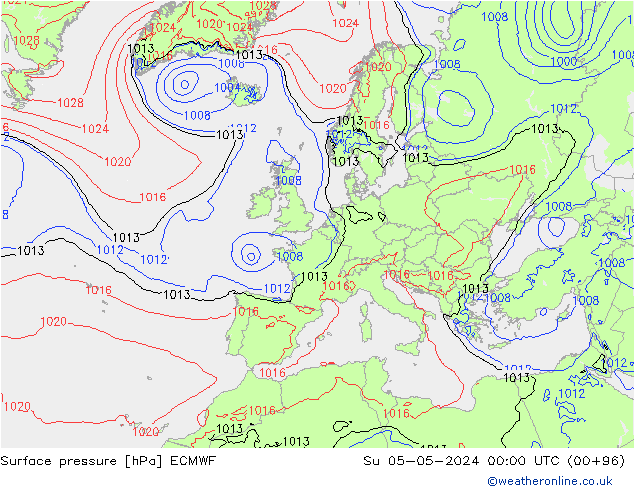 Bodendruck ECMWF So 05.05.2024 00 UTC