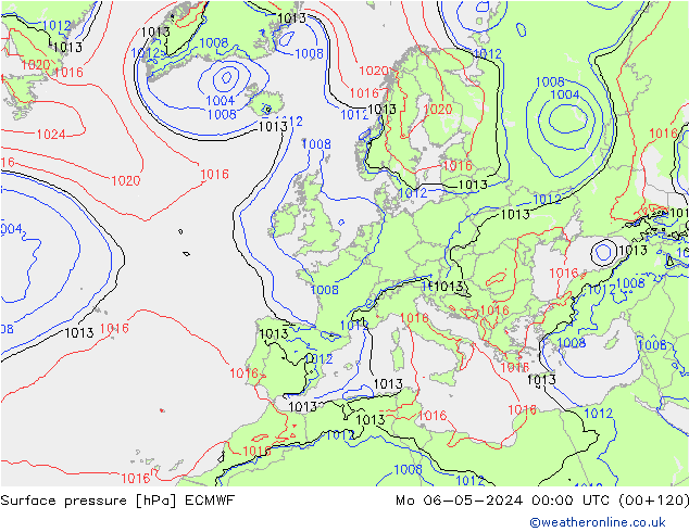 Yer basıncı ECMWF Pzt 06.05.2024 00 UTC