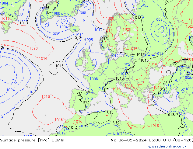 Surface pressure ECMWF Mo 06.05.2024 06 UTC