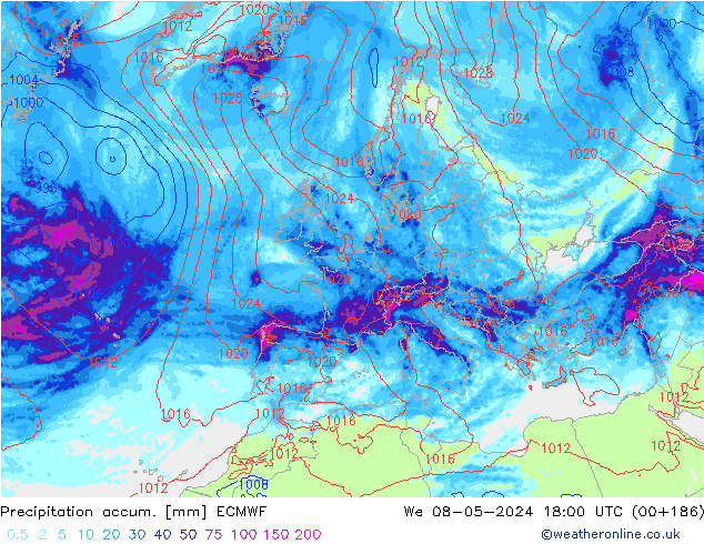 Nied. akkumuliert ECMWF Mi 08.05.2024 18 UTC