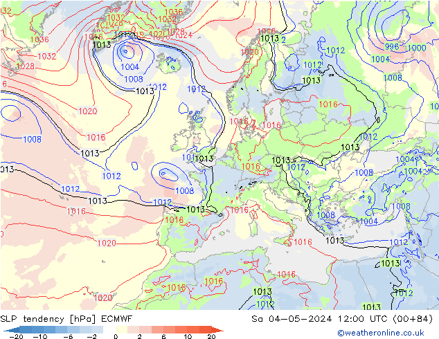 Tendencia de presión ECMWF sáb 04.05.2024 12 UTC