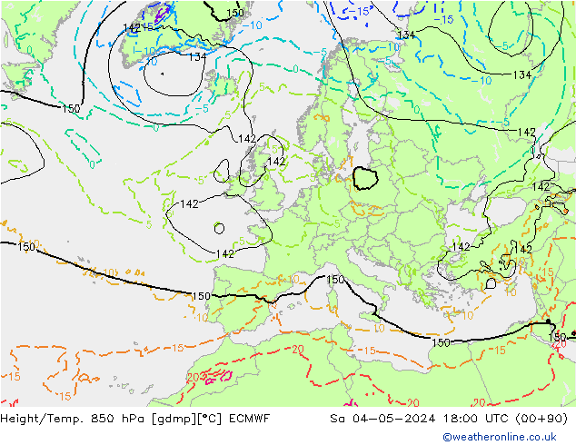 Z500/Rain (+SLP)/Z850 ECMWF Sa 04.05.2024 18 UTC