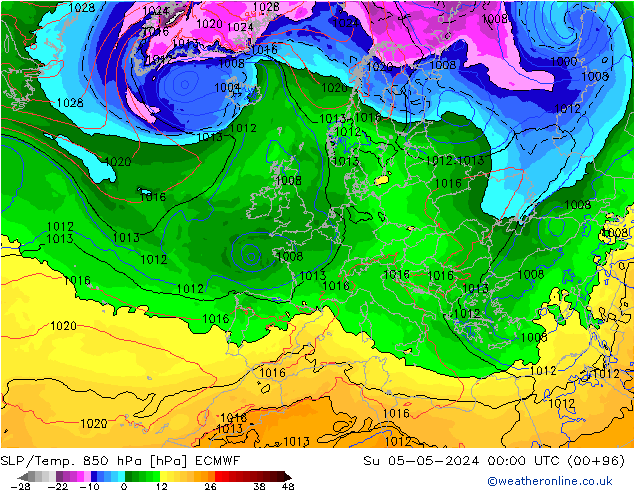 SLP/Temp. 850 hPa ECMWF So 05.05.2024 00 UTC