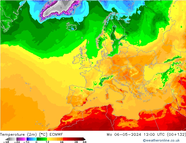 карта температуры ECMWF пн 06.05.2024 12 UTC