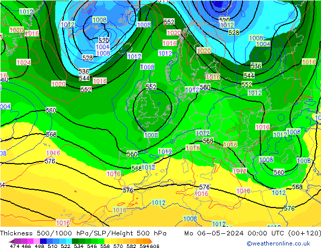 Thck 500-1000hPa ECMWF Seg 06.05.2024 00 UTC