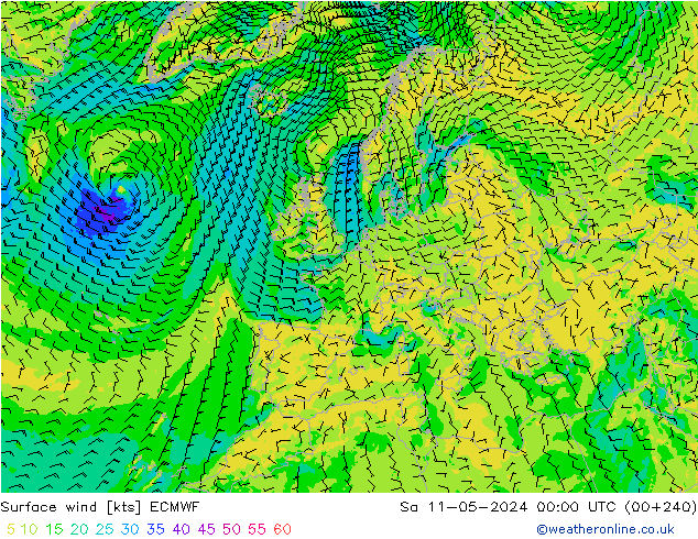 Bodenwind ECMWF Sa 11.05.2024 00 UTC