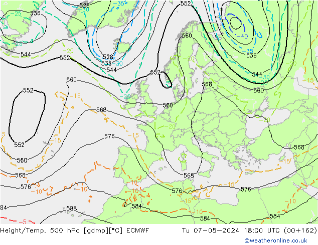 Z500/Rain (+SLP)/Z850 ECMWF ��� 07.05.2024 18 UTC