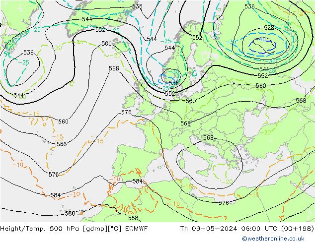 Z500/Regen(+SLP)/Z850 ECMWF do 09.05.2024 06 UTC