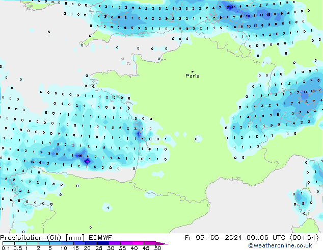 Z500/Rain (+SLP)/Z850 ECMWF vie 03.05.2024 06 UTC