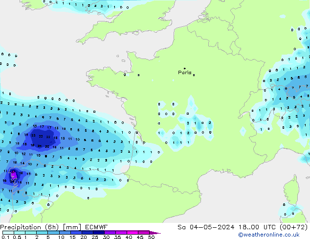 Z500/Rain (+SLP)/Z850 ECMWF Sáb 04.05.2024 00 UTC