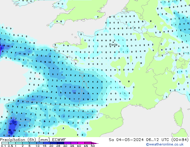 Z500/Rain (+SLP)/Z850 ECMWF sáb 04.05.2024 12 UTC