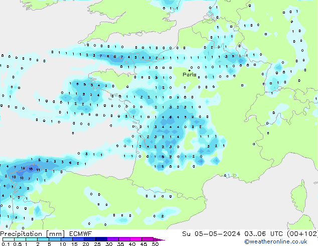 Neerslag ECMWF zo 05.05.2024 06 UTC