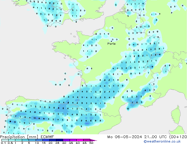 Precipitation ECMWF Mo 06.05.2024 00 UTC