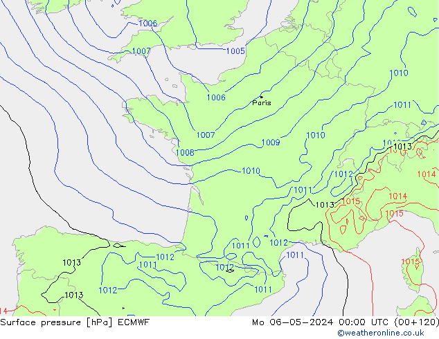 Surface pressure ECMWF Mo 06.05.2024 00 UTC