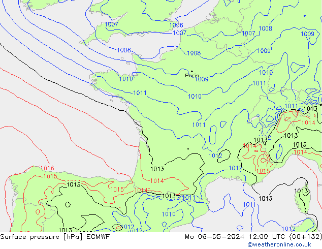 Atmosférický tlak ECMWF Po 06.05.2024 12 UTC