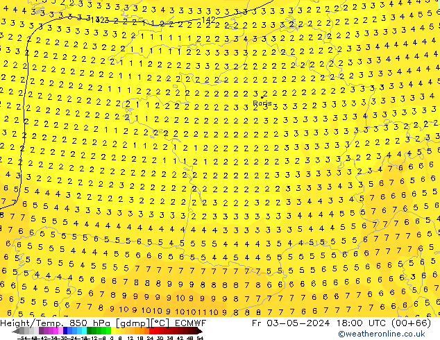 Z500/Rain (+SLP)/Z850 ECMWF Pá 03.05.2024 18 UTC