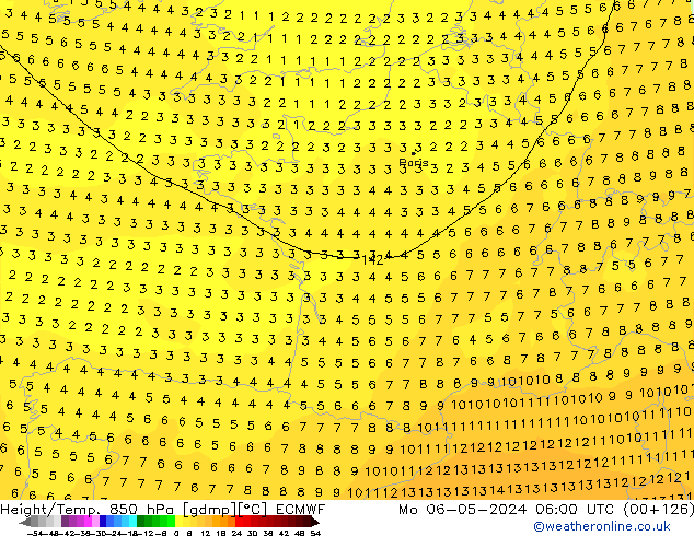 Z500/Rain (+SLP)/Z850 ECMWF Mo 06.05.2024 06 UTC