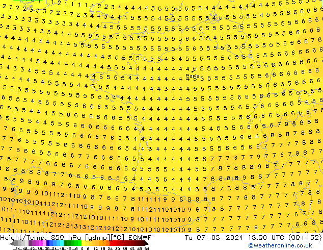 Z500/Rain (+SLP)/Z850 ECMWF Tu 07.05.2024 18 UTC