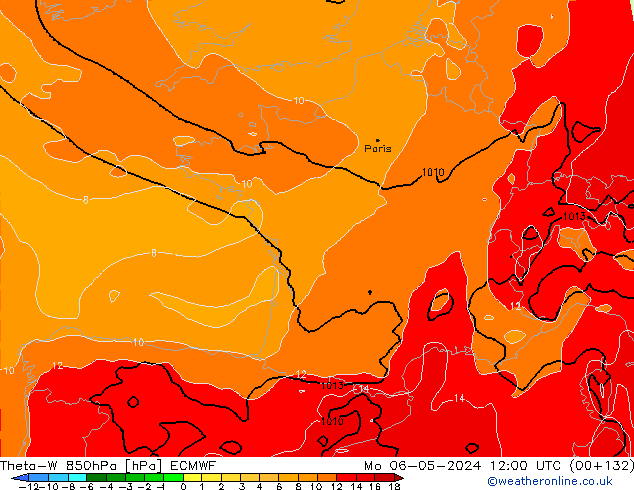 Theta-W 850hPa ECMWF Mo 06.05.2024 12 UTC