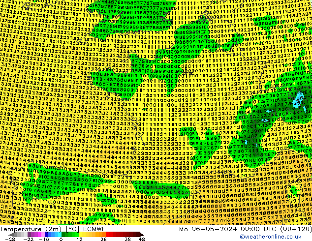 Temperature (2m) ECMWF Mo 06.05.2024 00 UTC