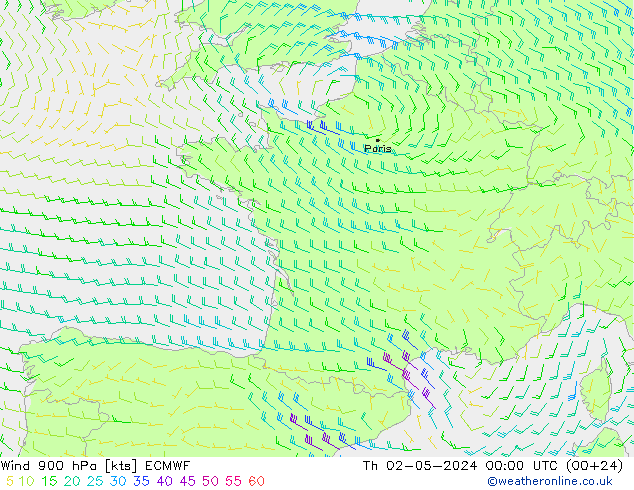  900 hPa ECMWF  02.05.2024 00 UTC